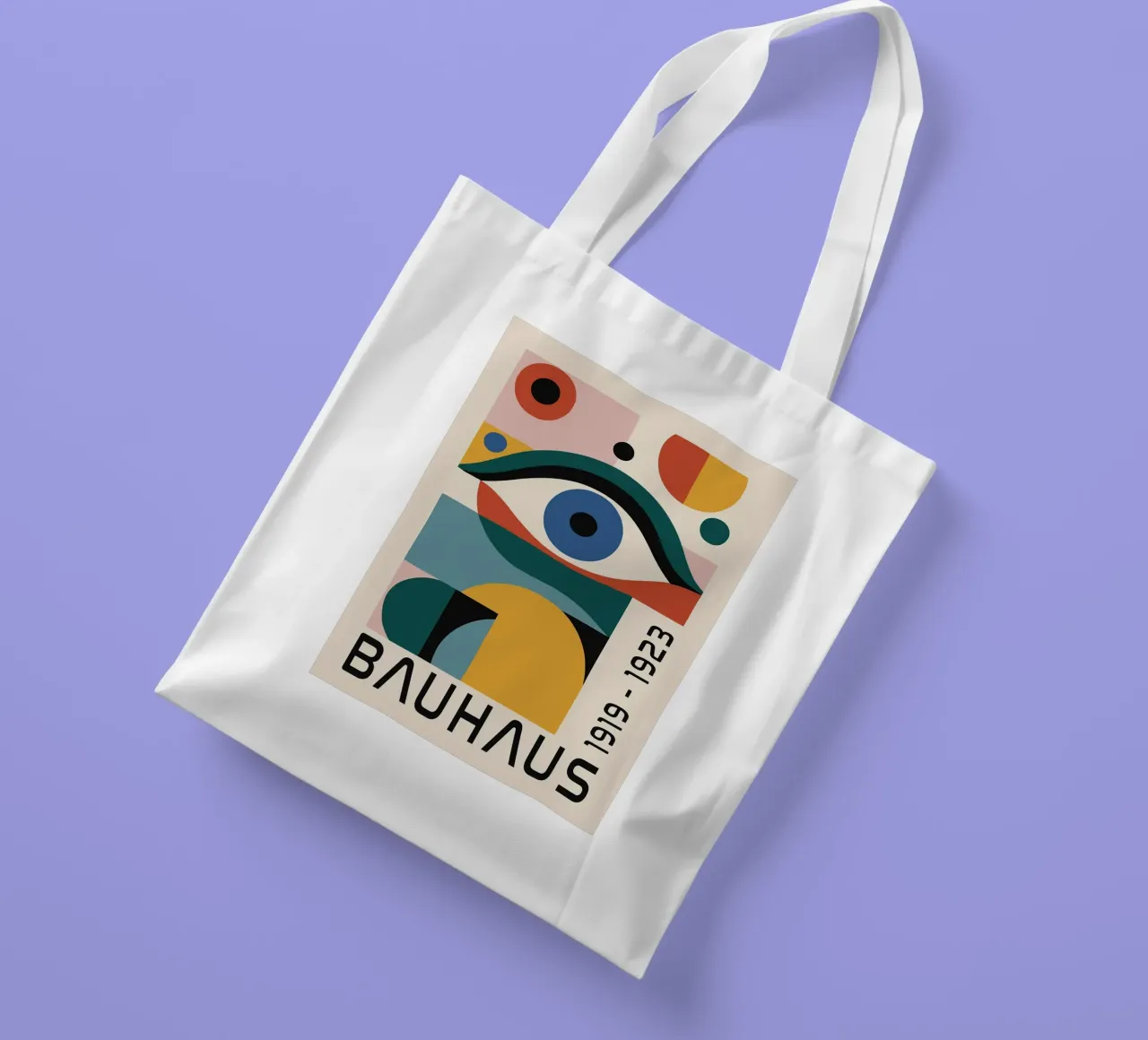 Occhio Bauhaus forme geometriche cerchi borsa in juta da Janine P McGuire