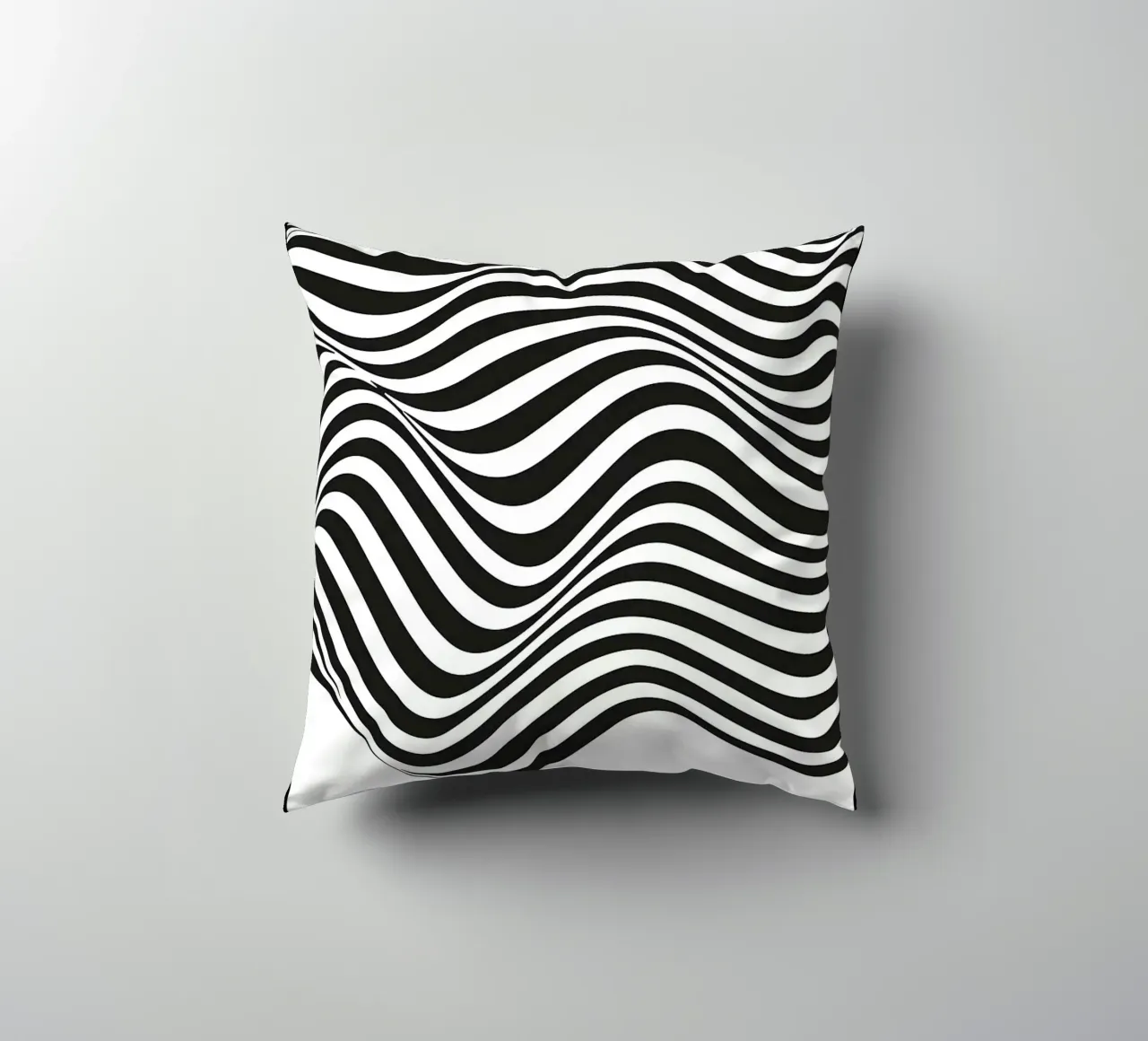 linee ondulate in bianco e nero - illusione ottica cuscino da Janine P McGuire