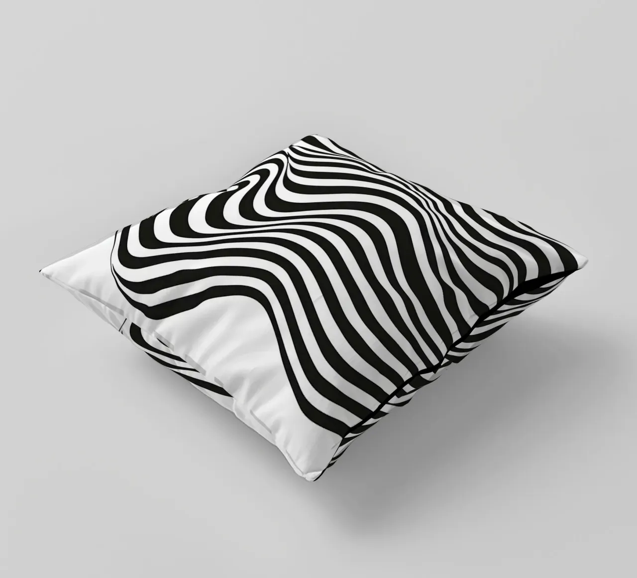 linee ondulate in bianco e nero - illusione ottica cuscino da Janine P McGuire