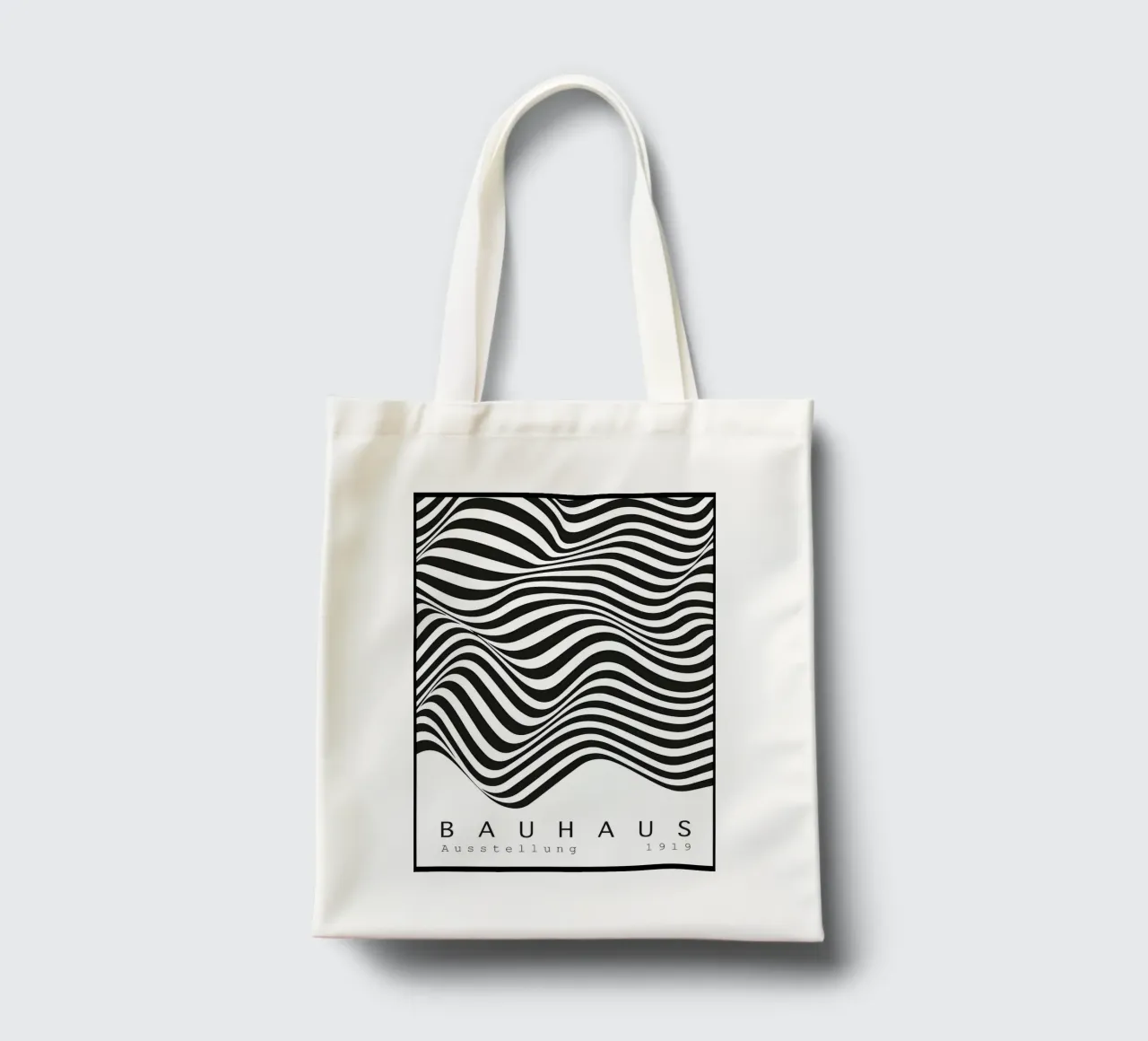 linee ondulate in bianco e nero - illusione ottica borsa in juta da Janine P McGuire