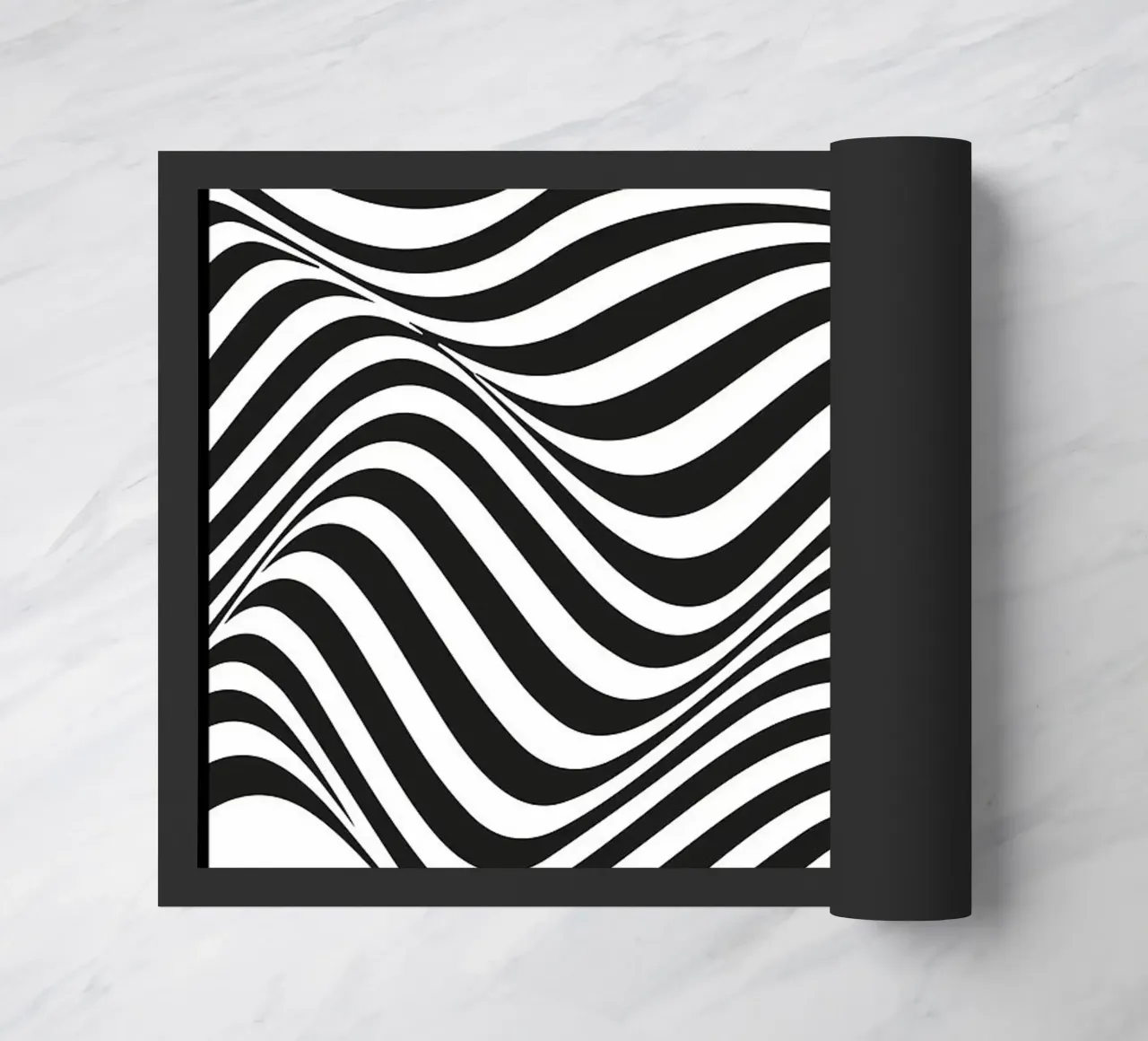 linee ondulate in bianco e nero - illusione ottica zerbino da Janine P McGuire