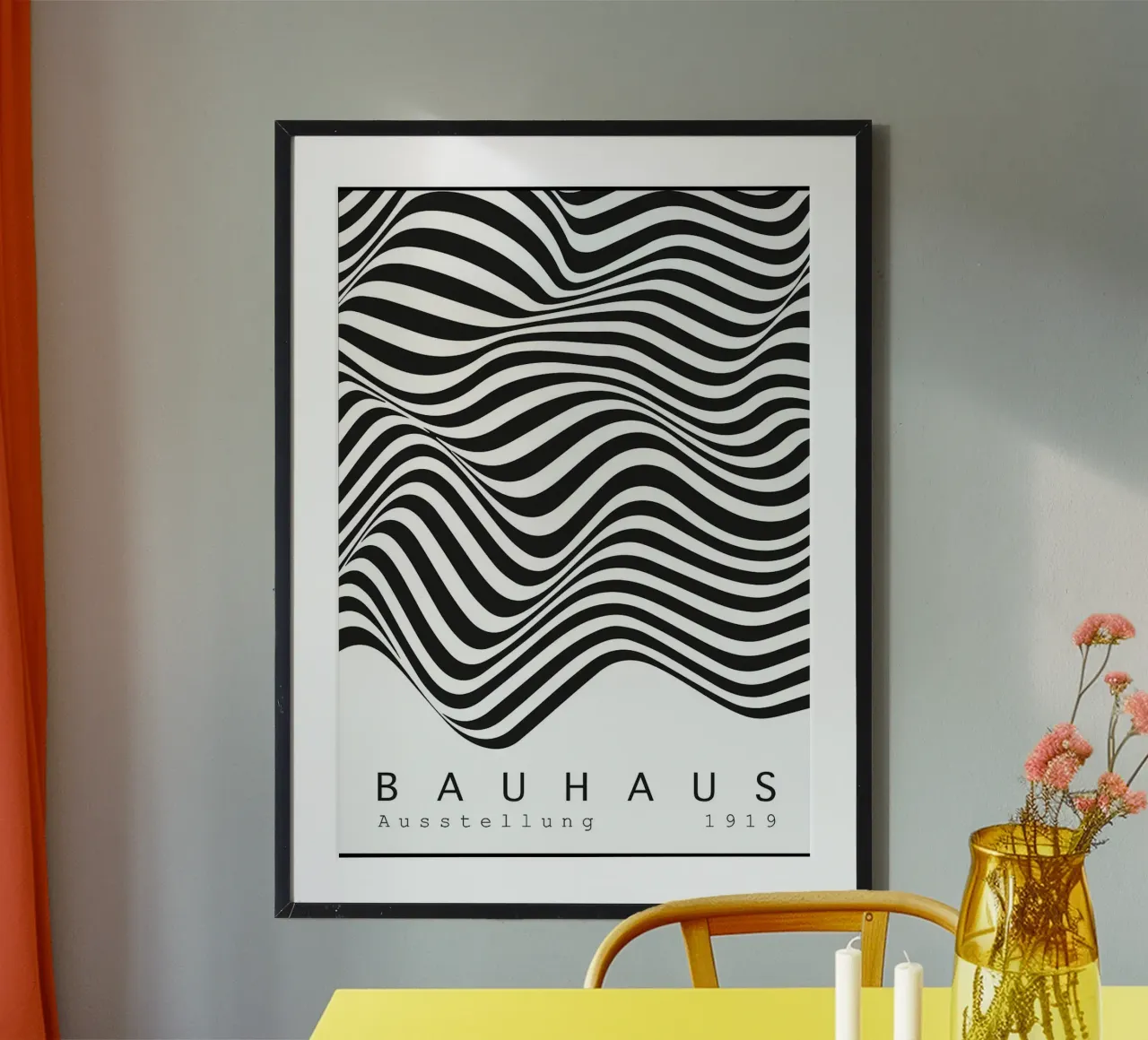 linee ondulate in bianco e nero - illusione ottica poster da Janine P McGuire