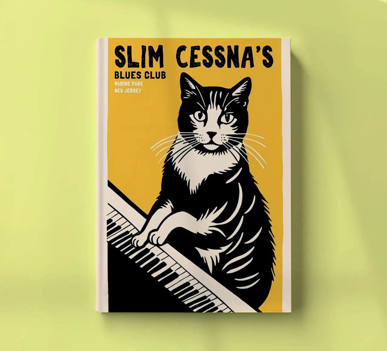 cat piano keyboard text notebook by Janine P McGuire