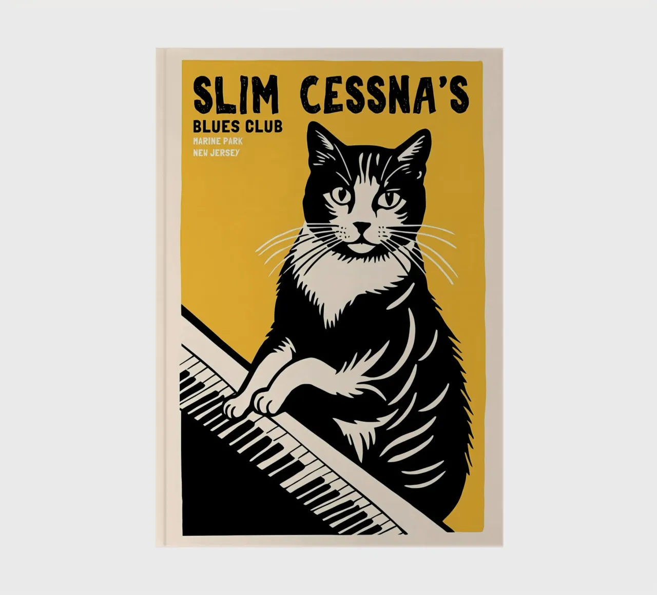 cat piano keyboard text notebook by Janine P McGuire