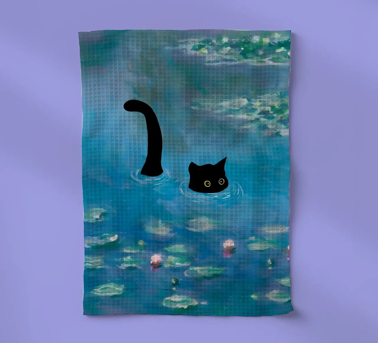 chat eau étang réflexion queue torchon de Janine P McGuire