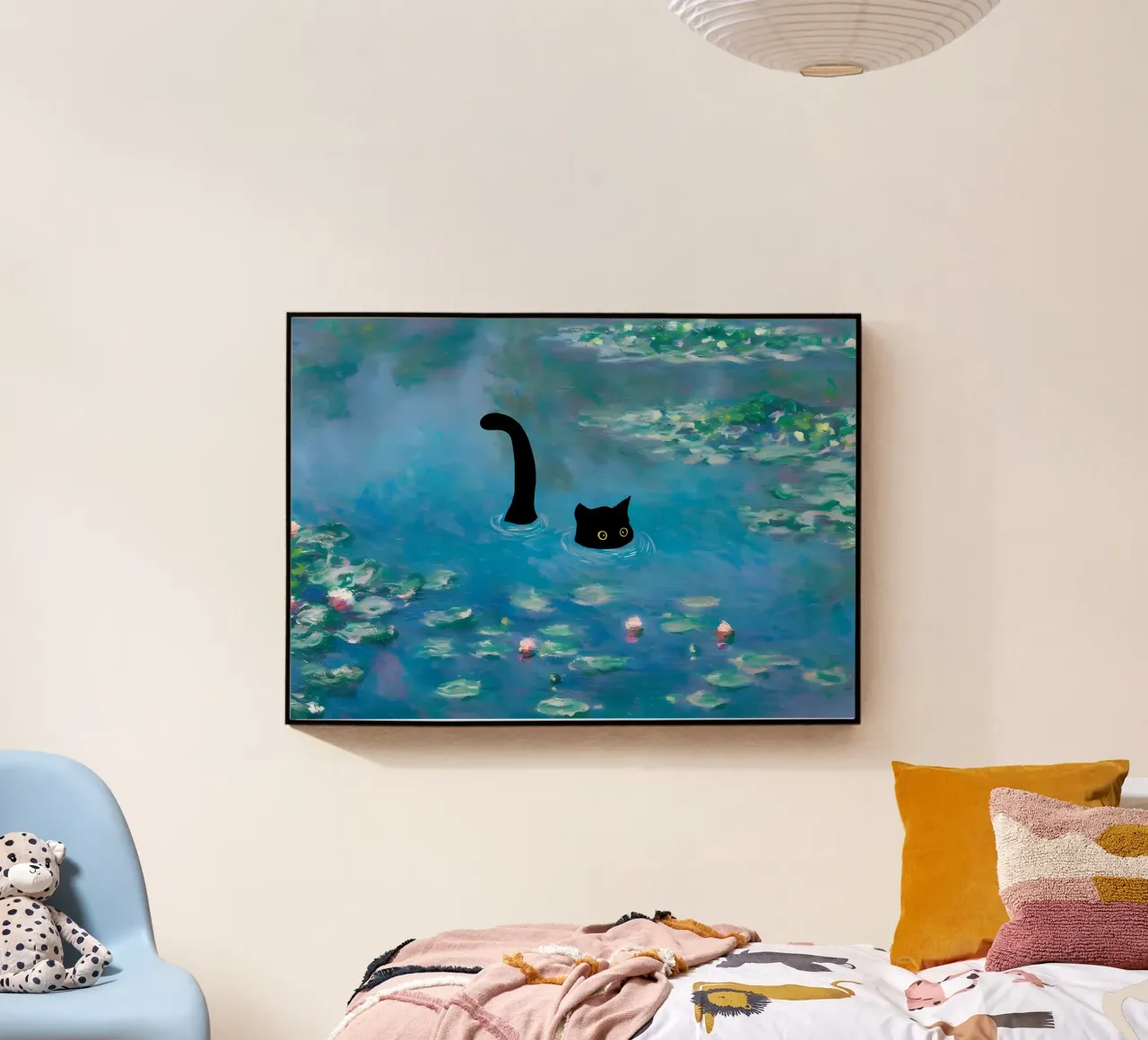 gatto acqua stagno riflessione coda plexiglass da Janine P McGuire