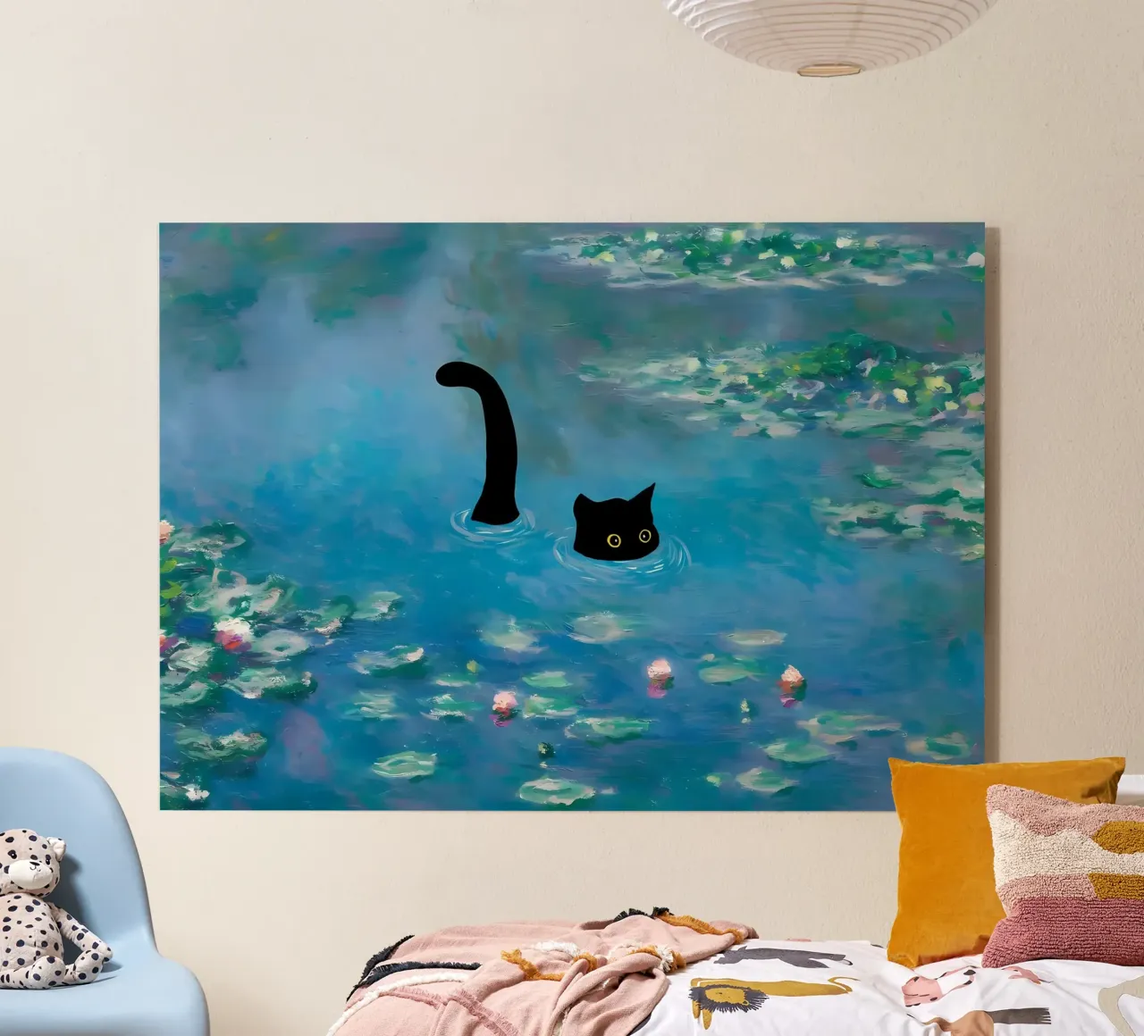 gatto acqua stagno riflessione coda plexiglass da Janine P McGuire