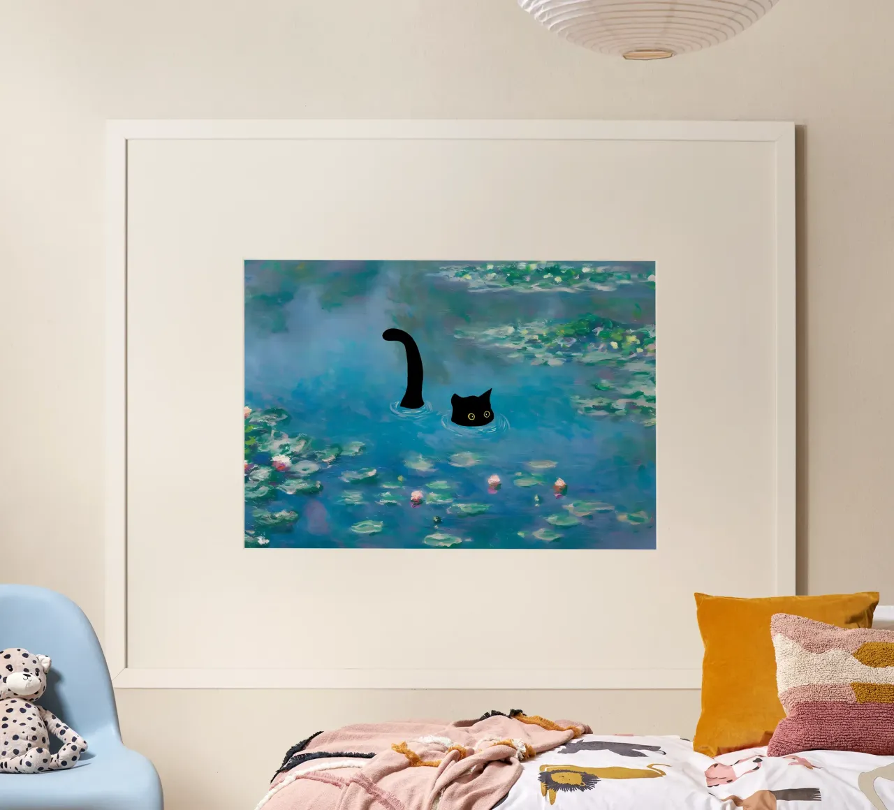 gatto acqua stagno riflessione coda carta hahnemühle da Janine P McGuire