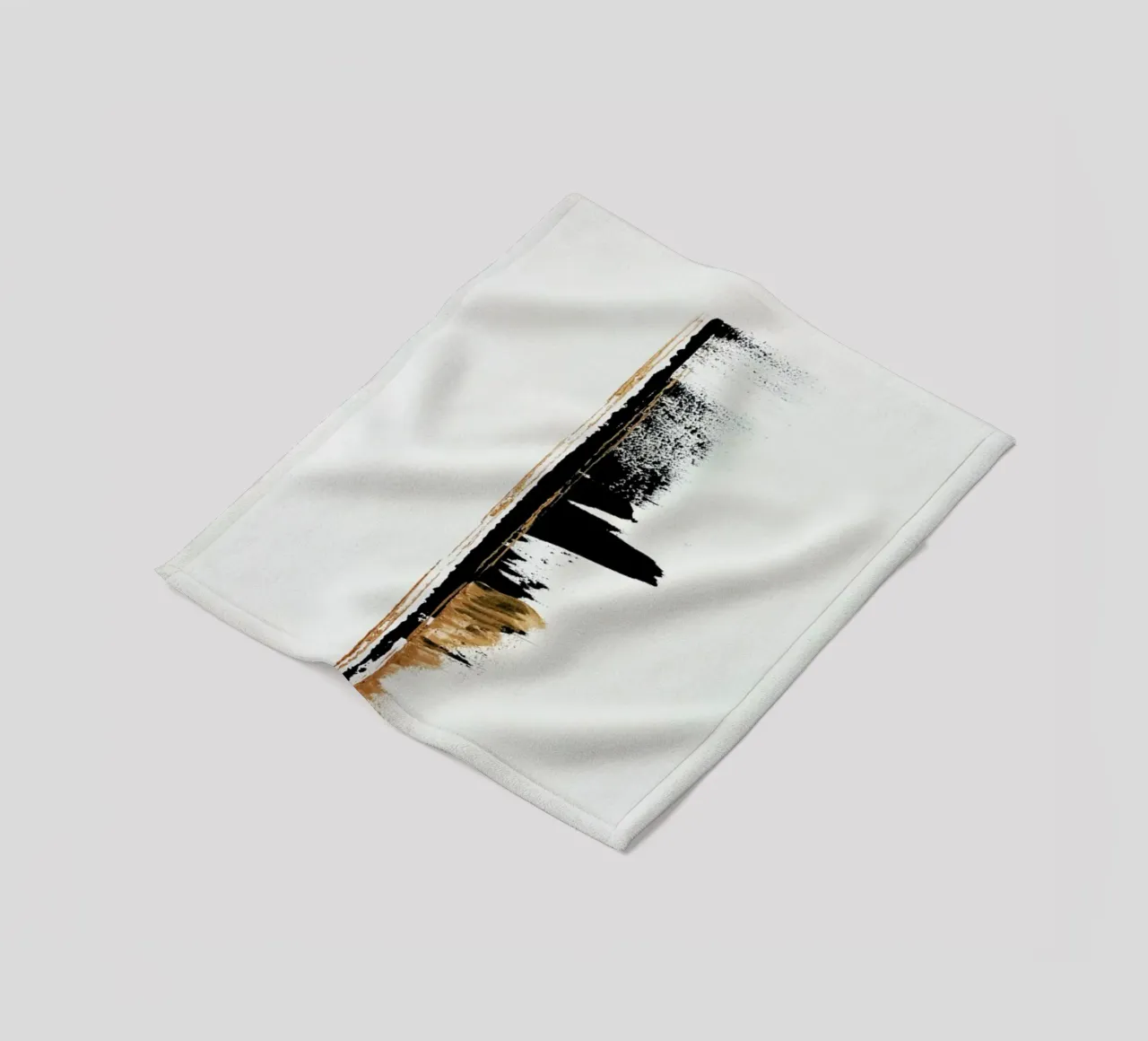 Gold And Black Minimal Abstract II manta de franela de Ingrid Beddoes