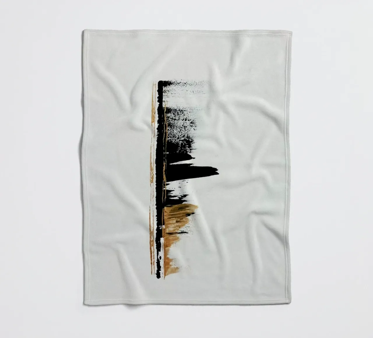 Gold And Black Minimal Abstract II coperta in pile da Ingrid Beddoes