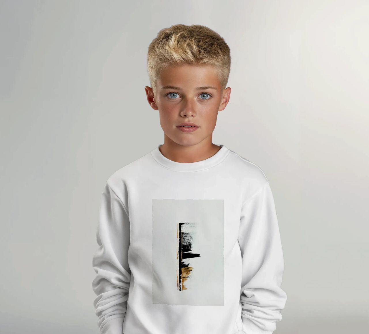Gold And Black Minimal Abstract II felpa bambino da Ingrid Beddoes