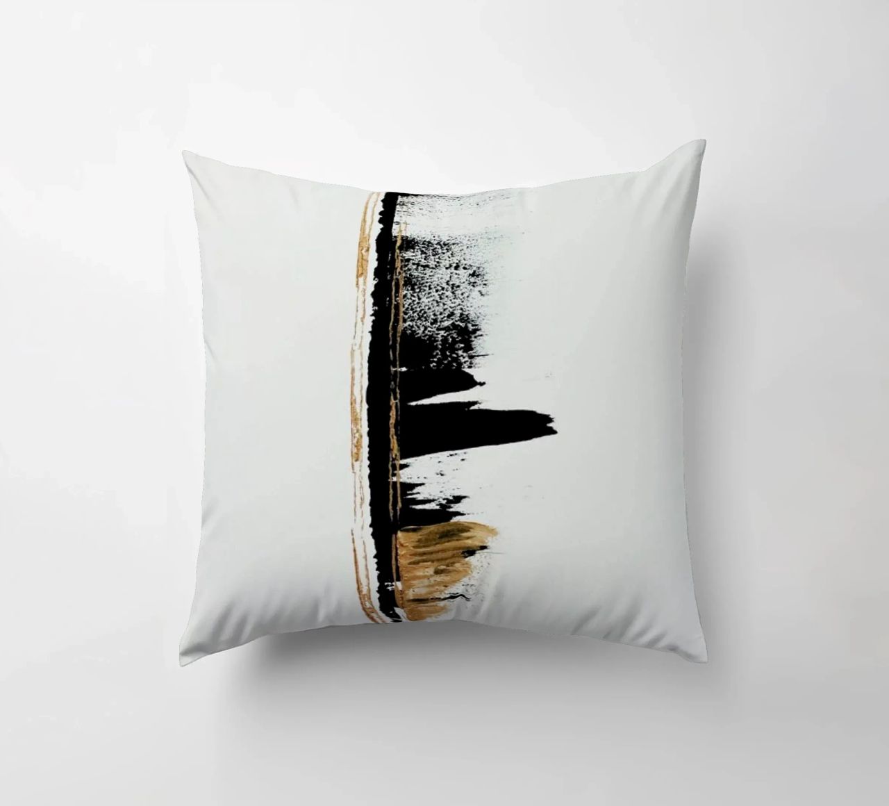 Gold And Black Minimal Abstract II cuscino da Ingrid Beddoes