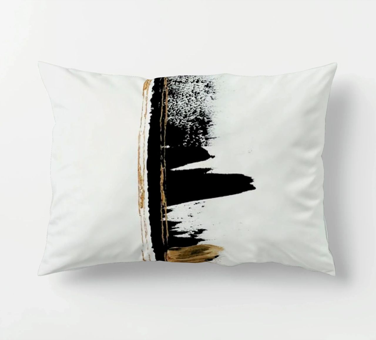 Gold And Black Minimal Abstract II cuscino da Ingrid Beddoes