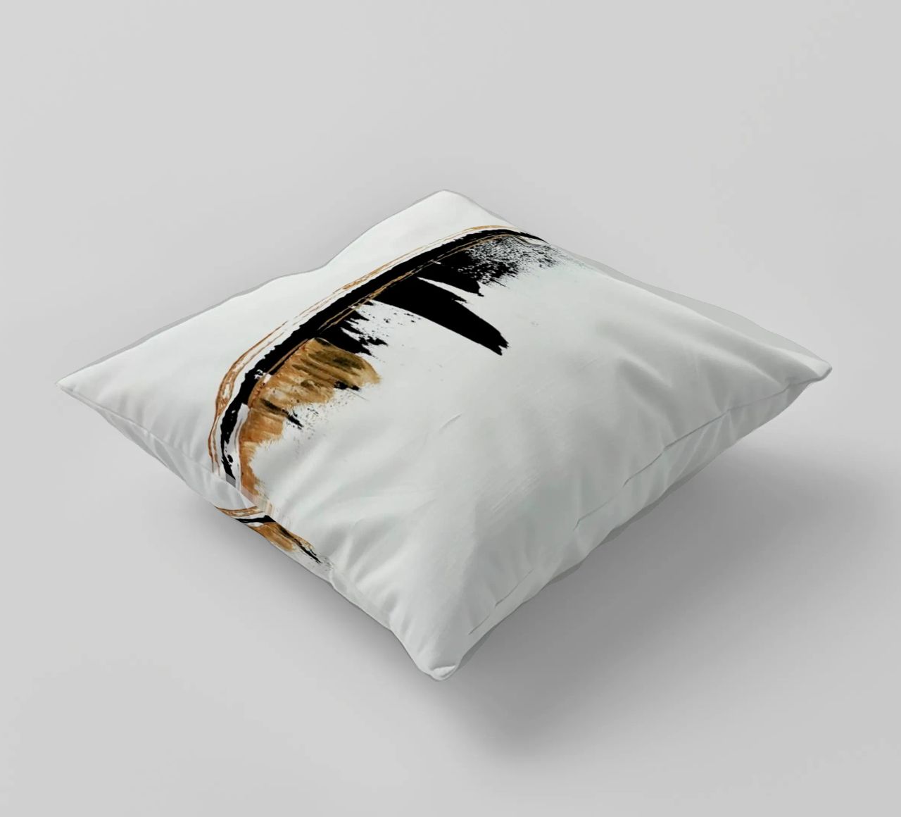 Gold And Black Minimal Abstract II cuscino da Ingrid Beddoes