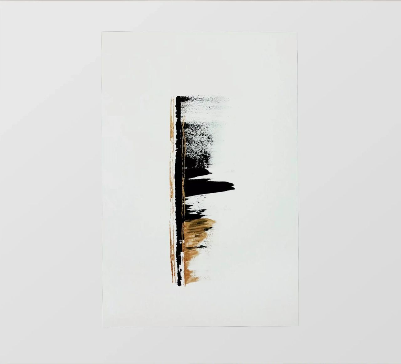 Gold And Black Minimal Abstract II pellicola backlit da Ingrid Beddoes