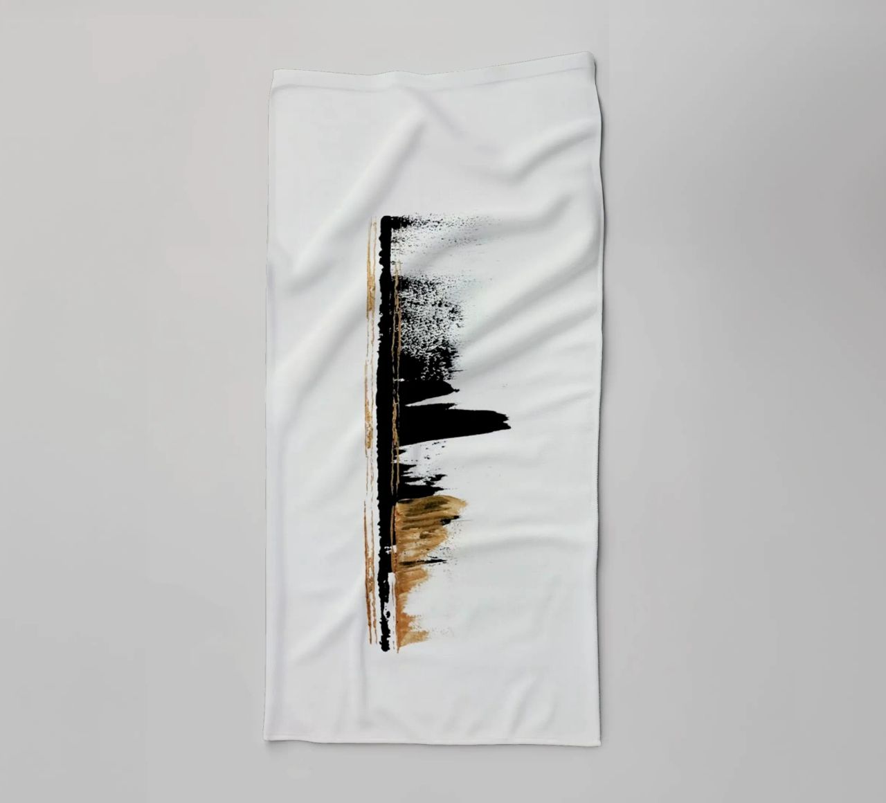 Gold And Black Minimal Abstract II asciugamano da bagno da Ingrid Beddoes