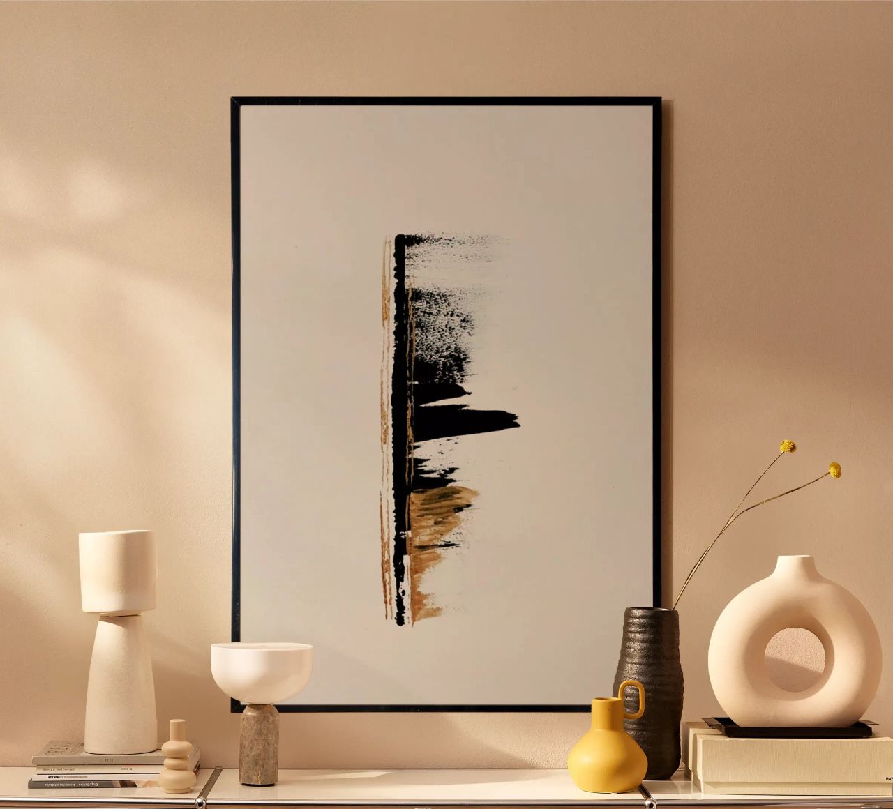 Gold And Black Minimal Abstract II poster da Ingrid Beddoes