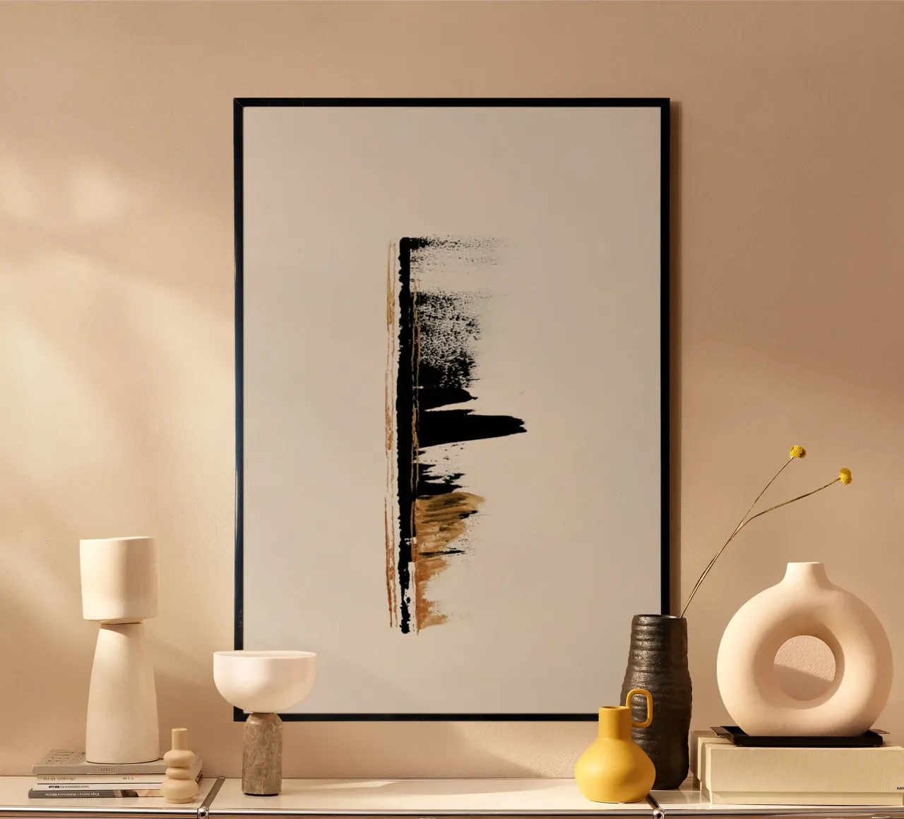 Gold And Black Minimal Abstract II poster da Ingrid Beddoes