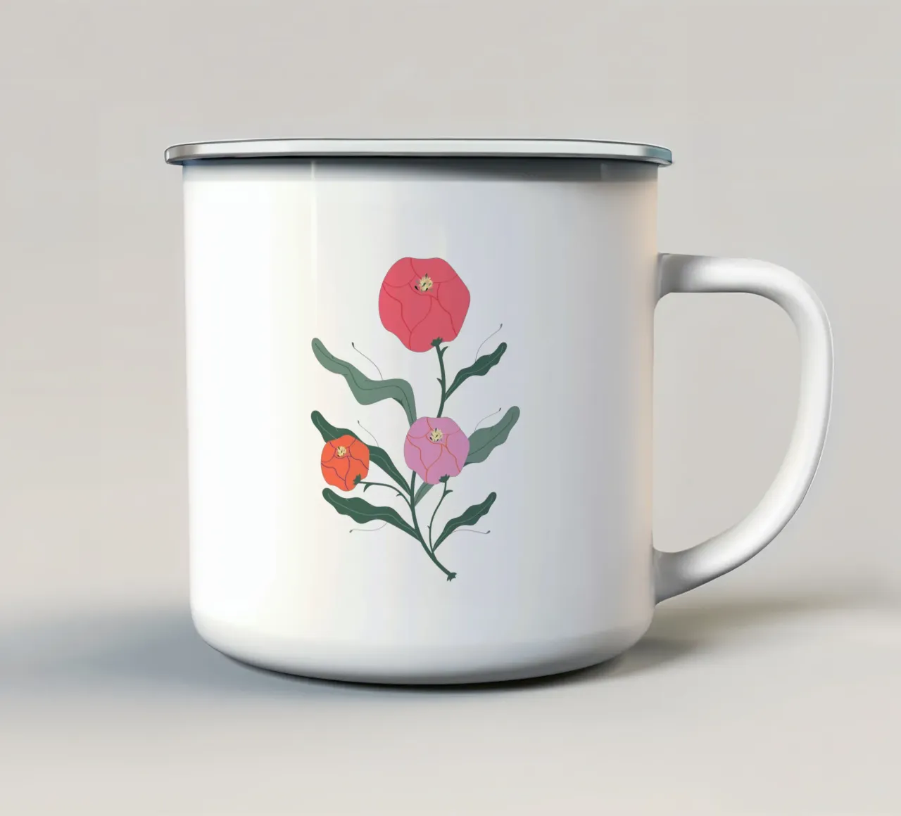 Peonie tazza in smalto da Silvie Illustration