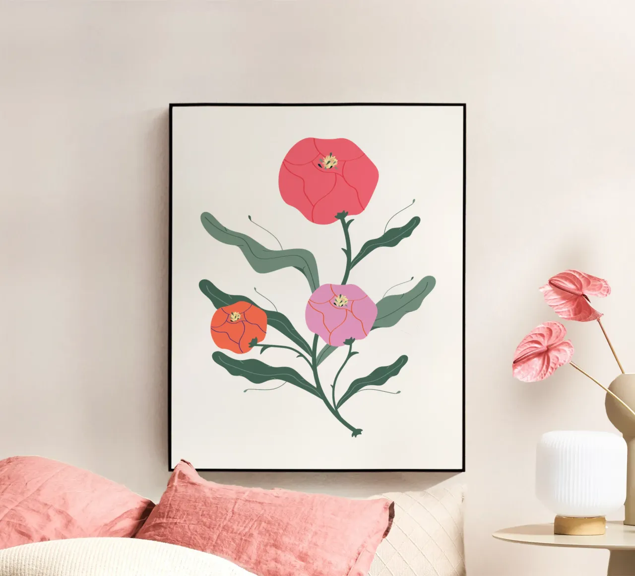 Peonie plexiglass da Silvie Illustration