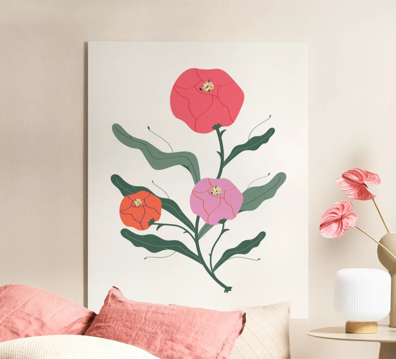 Peonie plexiglass da Silvie Illustration