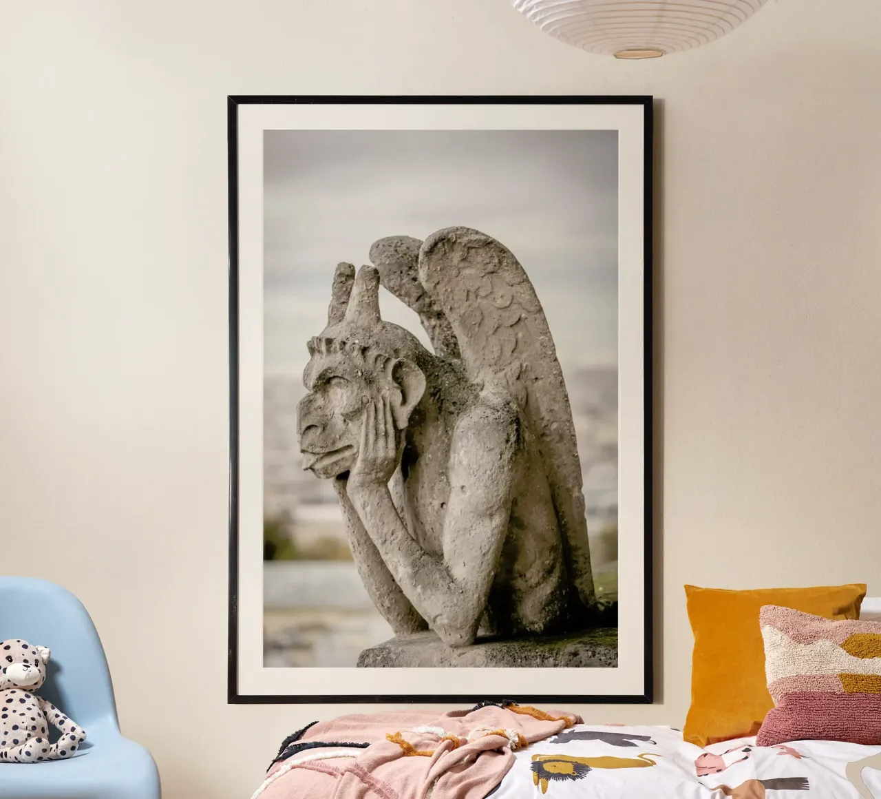 Stryge  Notre Dame poster con telaio in alluminio da Magdalena Martin Photography