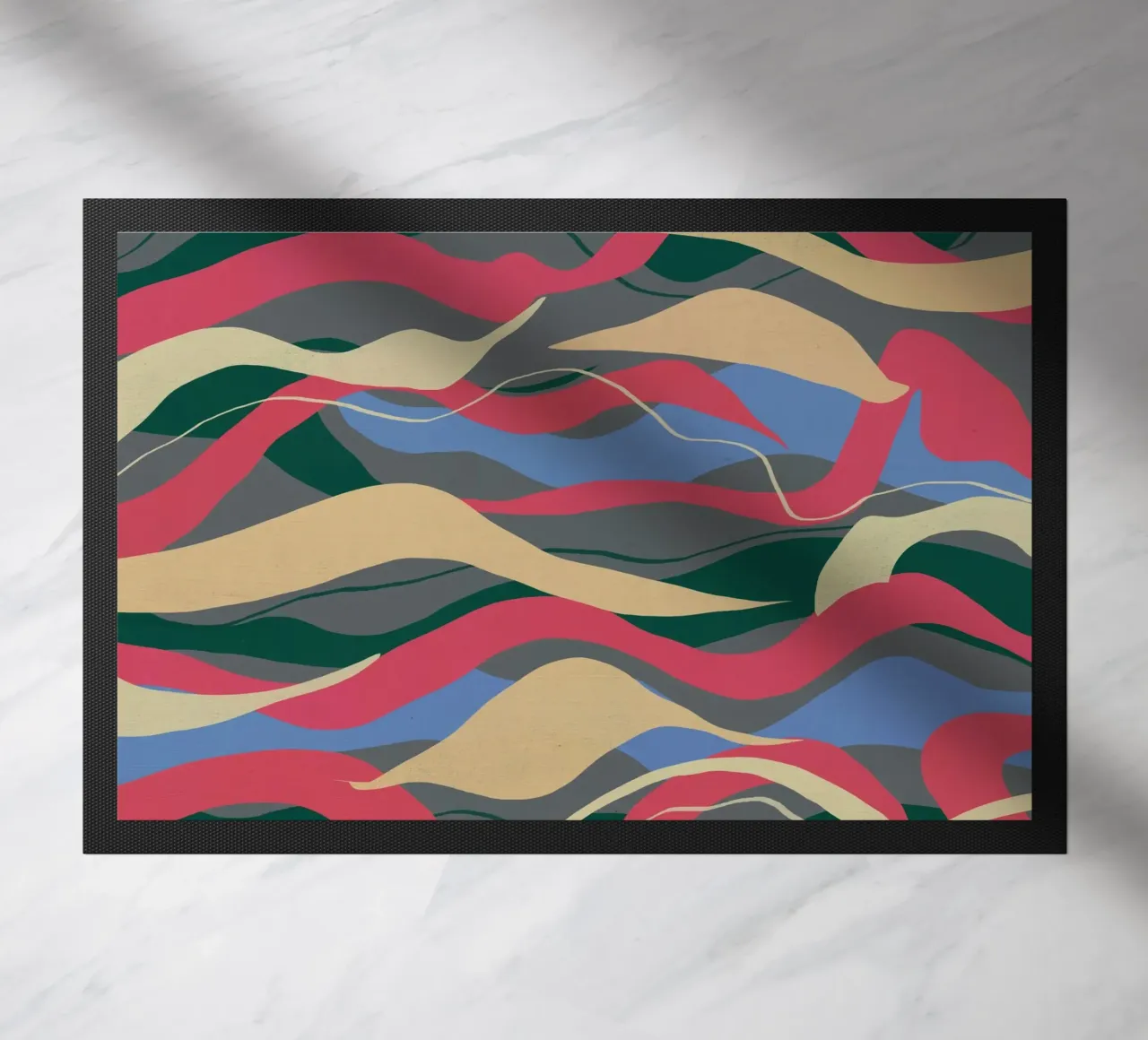 Color flow abstract painting doormat by Little Dean