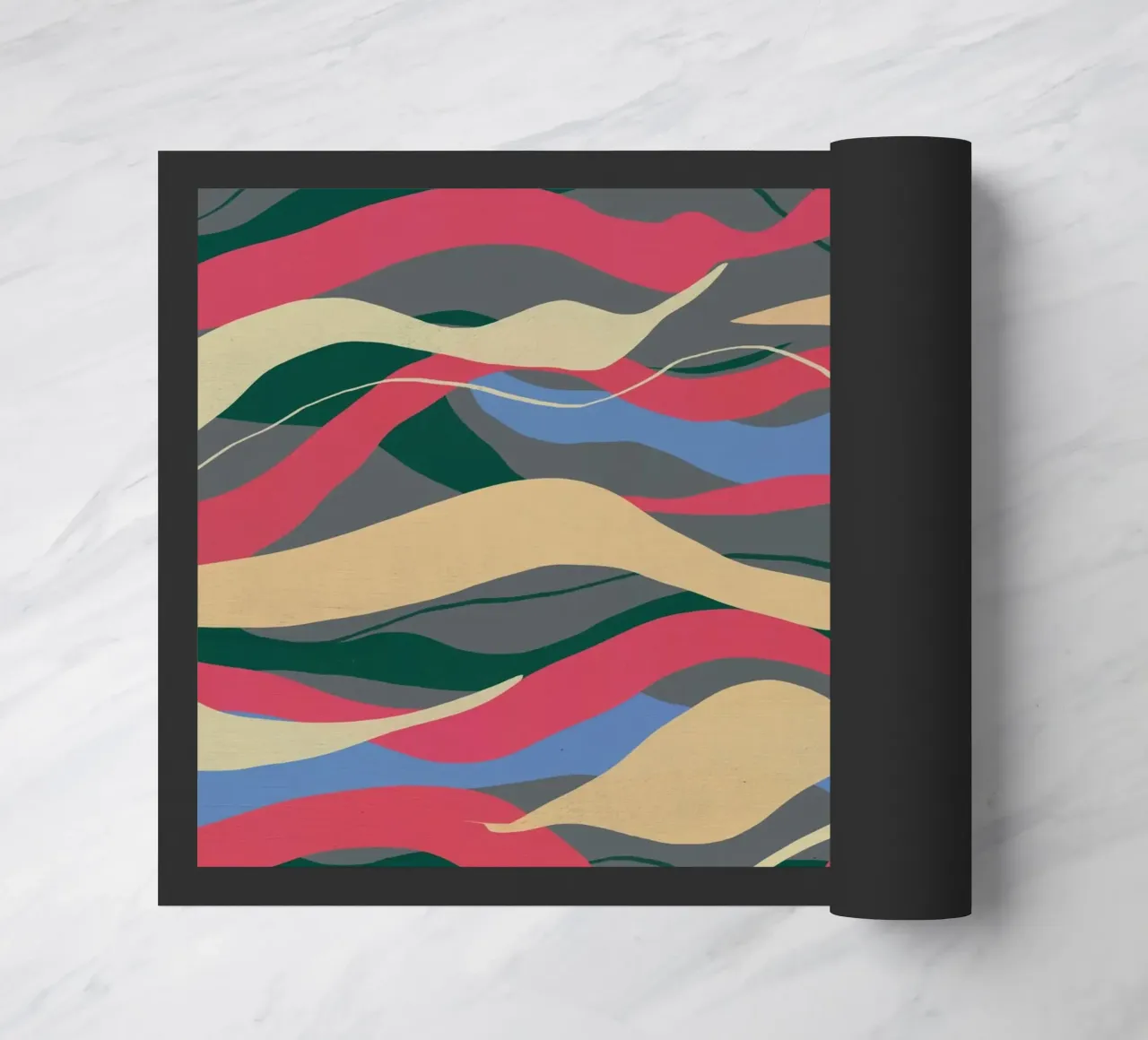 Color flow abstract painting doormat by Little Dean
