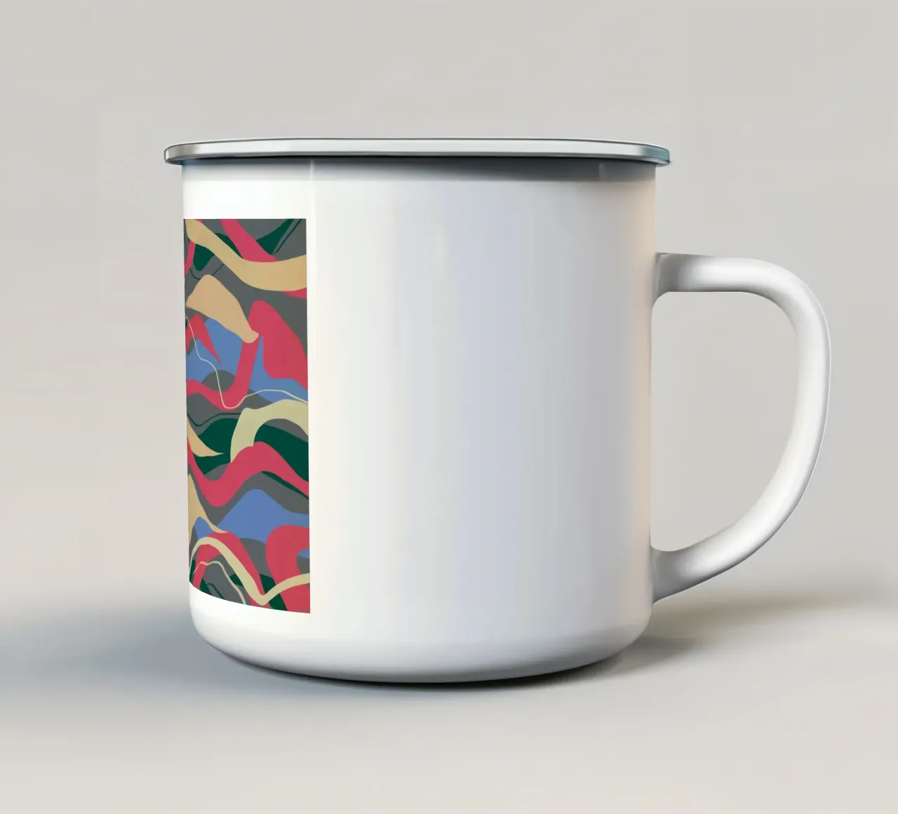 Pittura astratta a flusso di colore tazza in smalto da Little Dean