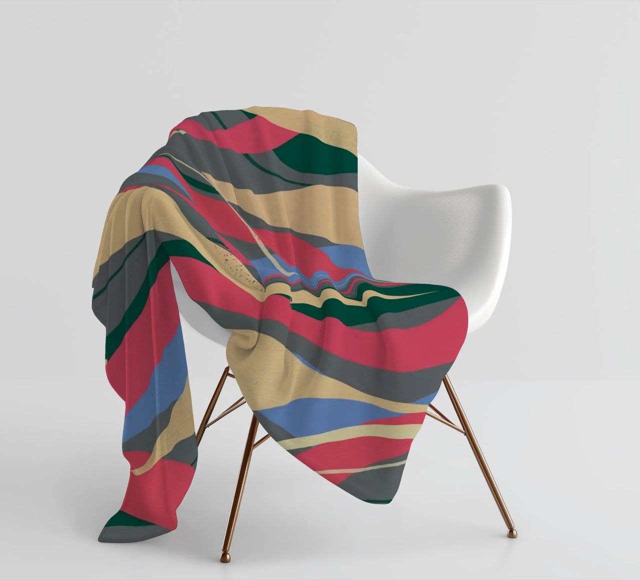 Pittura astratta a flusso di colore coperta in pile da Little Dean