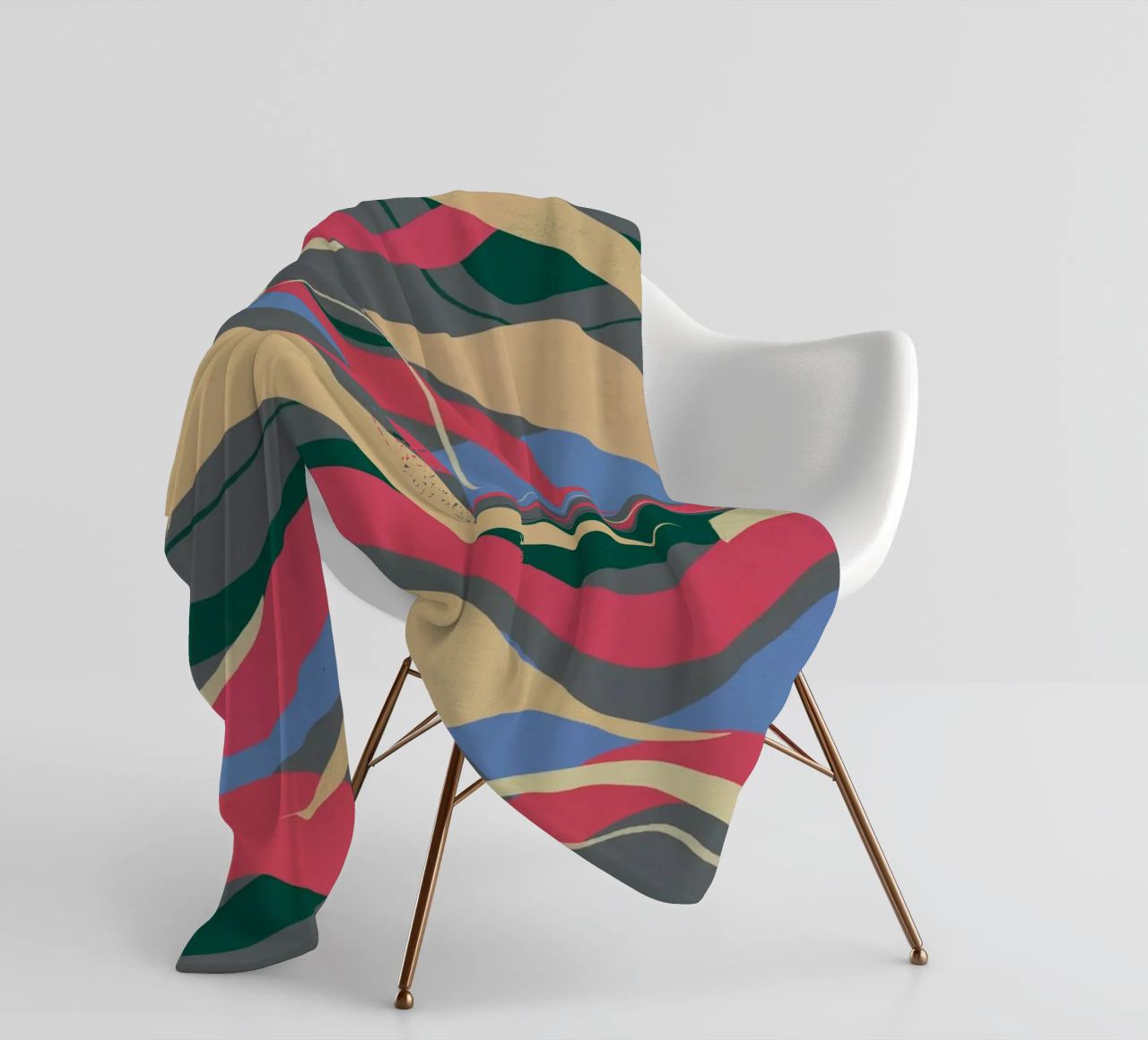 Pittura astratta a flusso di colore coperta in pile da Little Dean