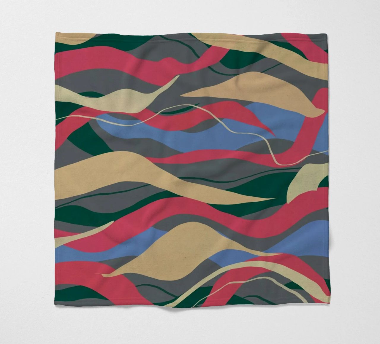 Pittura astratta a flusso di colore coperta in pile da Little Dean