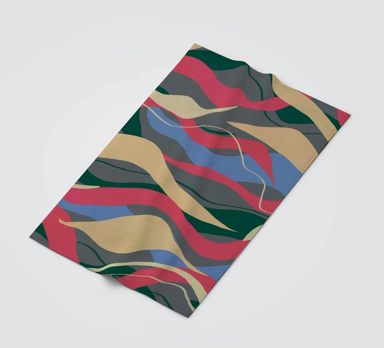 Pittura astratta a flusso di colore coperta in pile da Little Dean