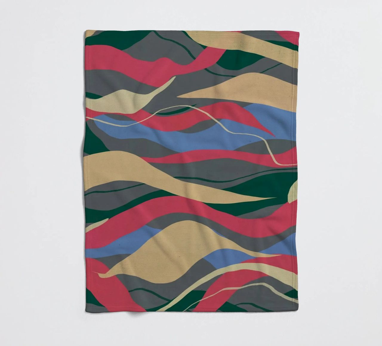 Pittura astratta a flusso di colore coperta in pile da Little Dean