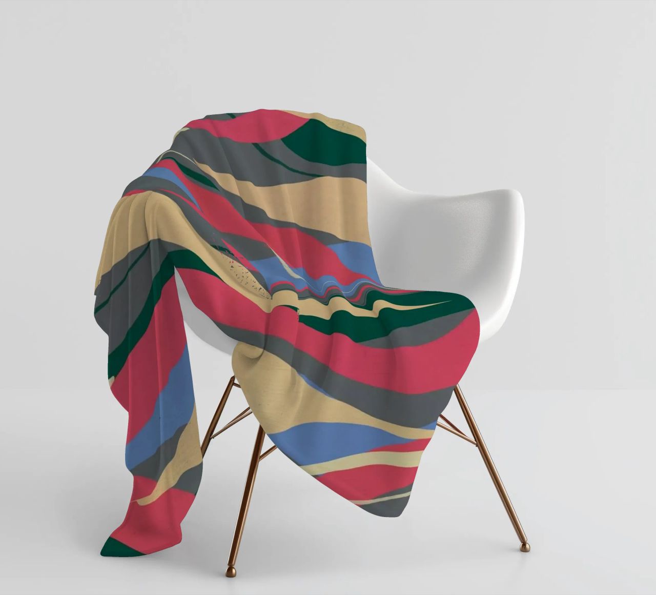 Pittura astratta a flusso di colore coperta in pile da Little Dean