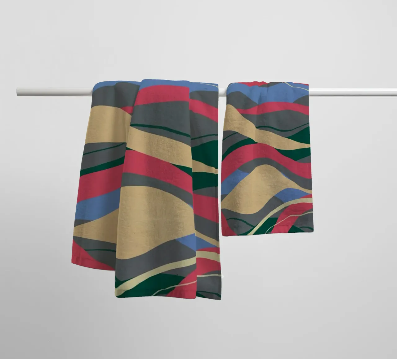 Pittura astratta a flusso di colore asciugamano da bagno da Little Dean