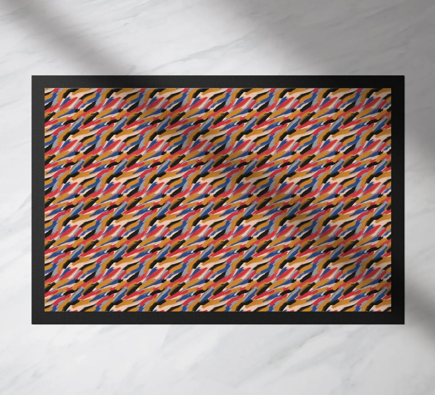 Repetitive brush strokes pattern doormat by Little Dean
