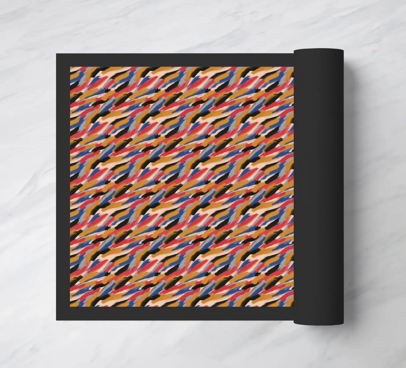 Repetitive brush strokes pattern doormat by Little Dean