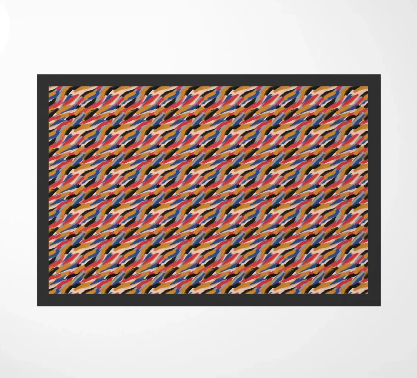 Repetitive brush strokes pattern doormat by Little Dean
