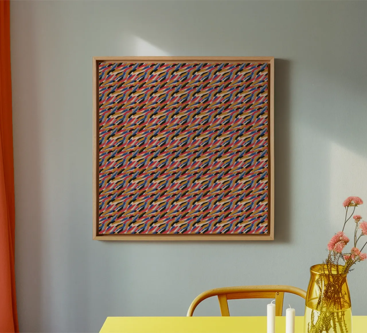 Repetitive brush strokes pattern canvas by Little Dean