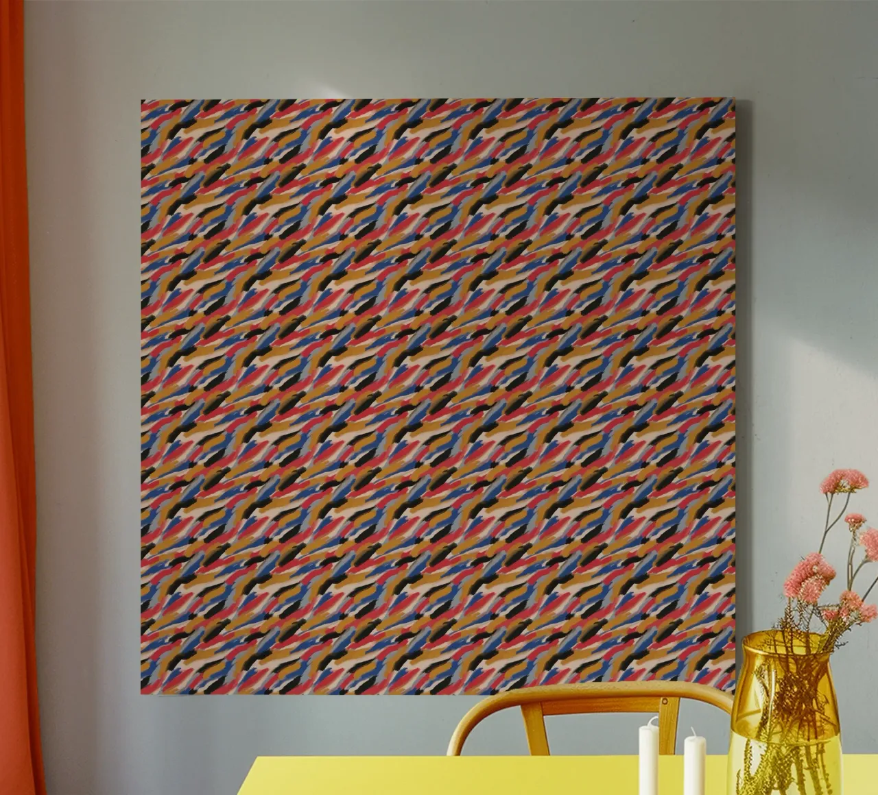 Repetitive brush strokes pattern canvas by Little Dean