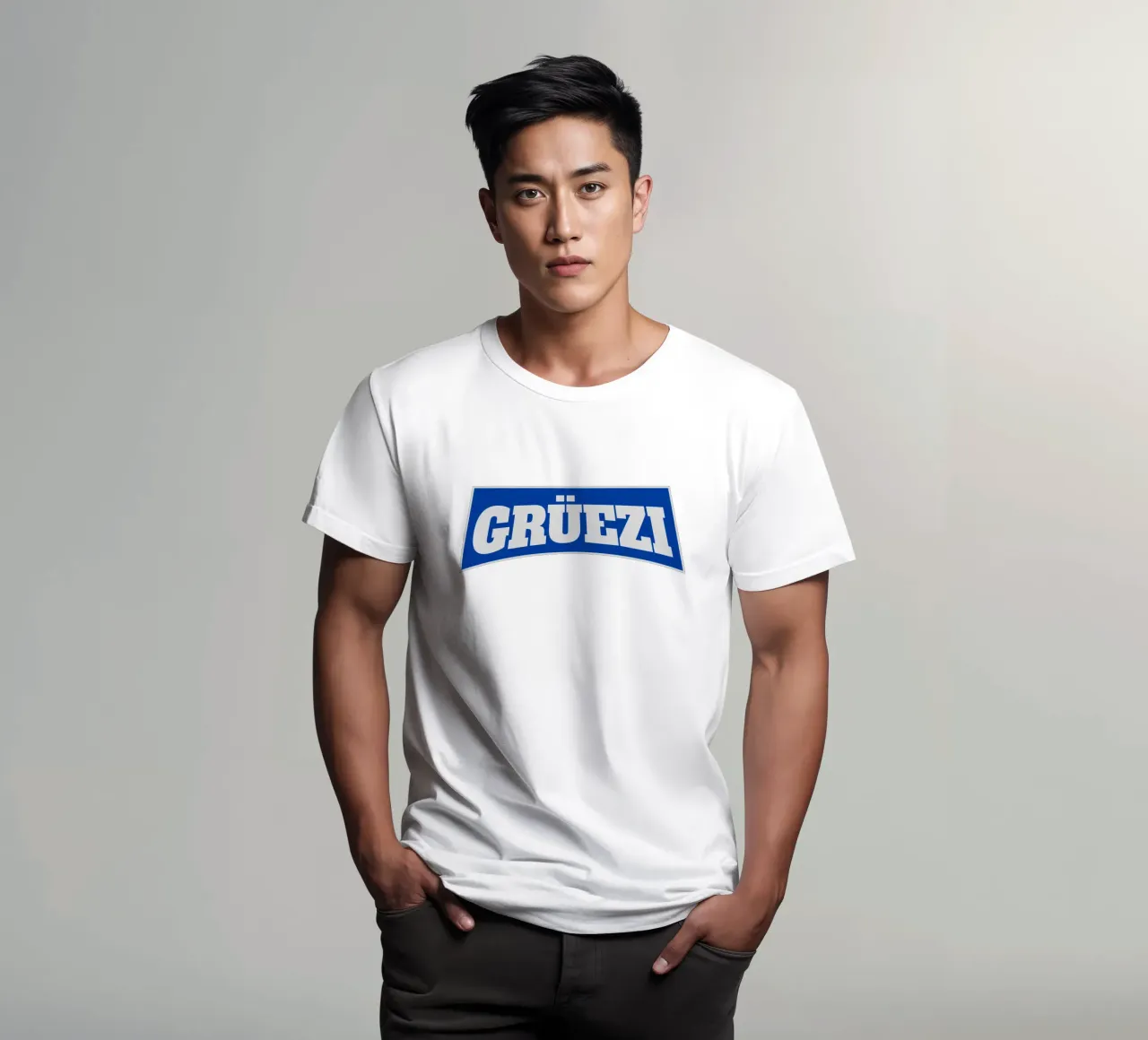 Grüezi blu e bianco t-shirt da LucernePictures