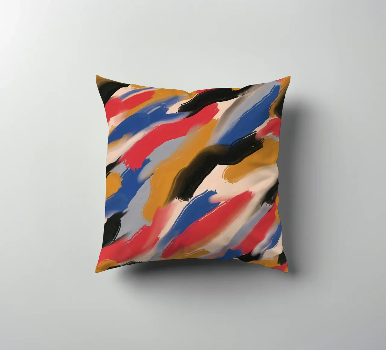 Diagonal brushstrokes pattern decorative cushion by Little Dean