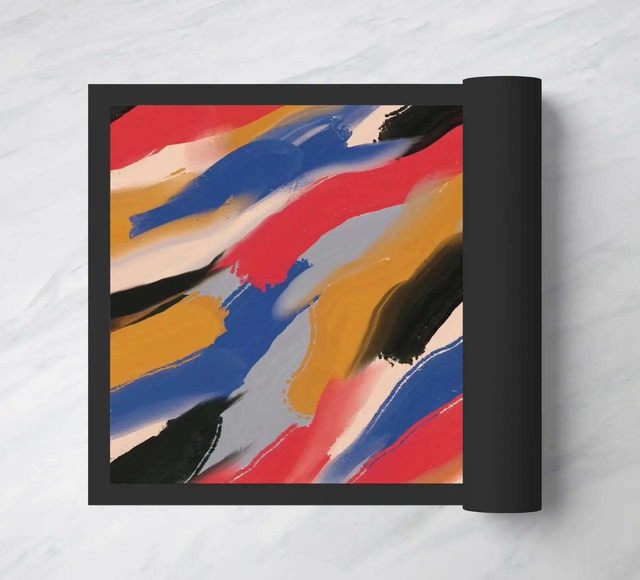 Diagonal brushstrokes pattern doormat by Little Dean