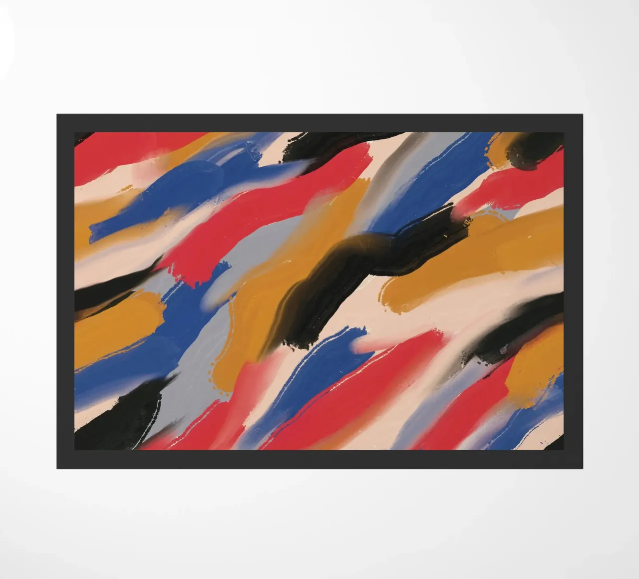 Diagonal brushstrokes pattern doormat by Little Dean
