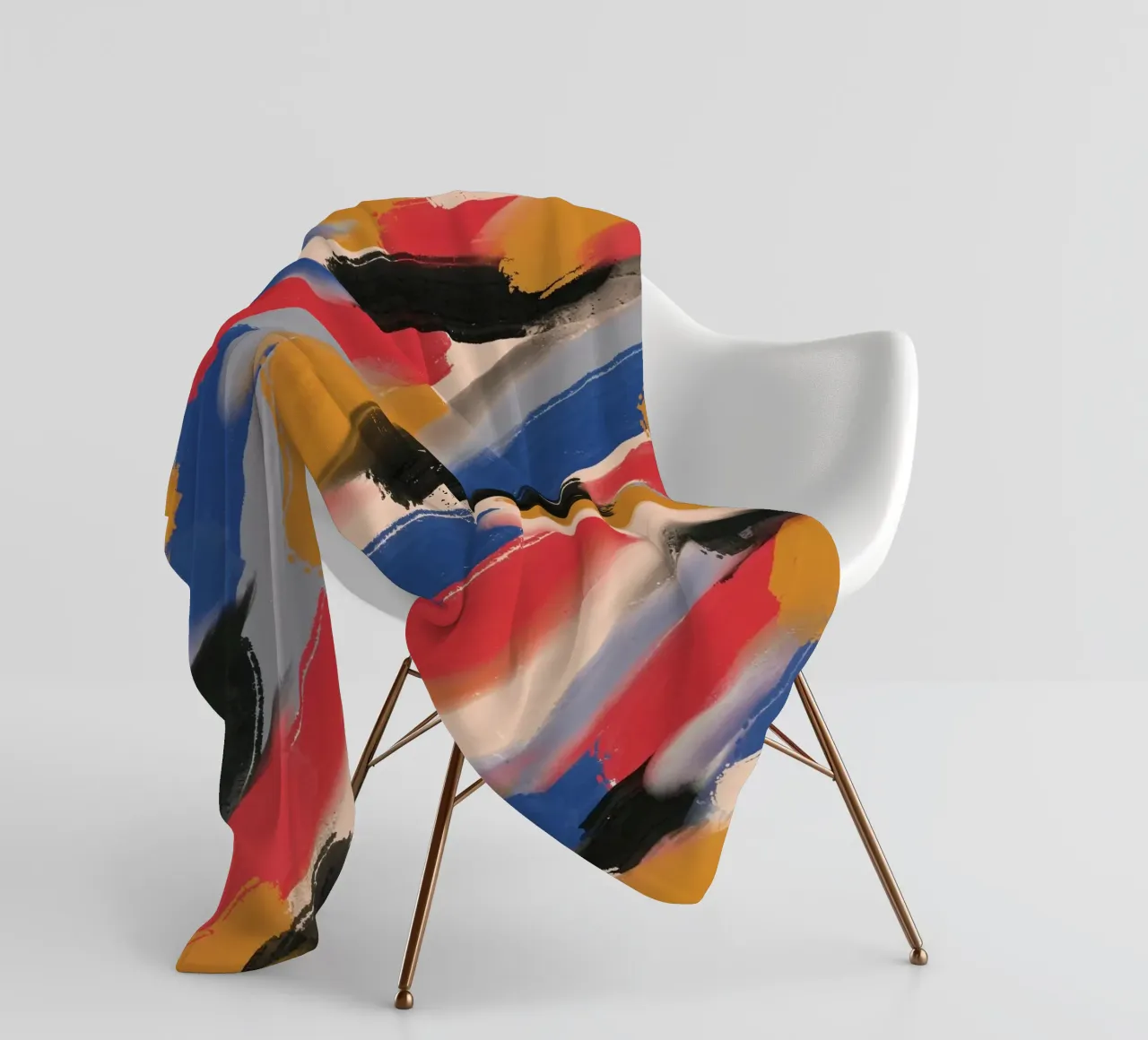 Diagonal brushstrokes pattern fleece blanket by Little Dean