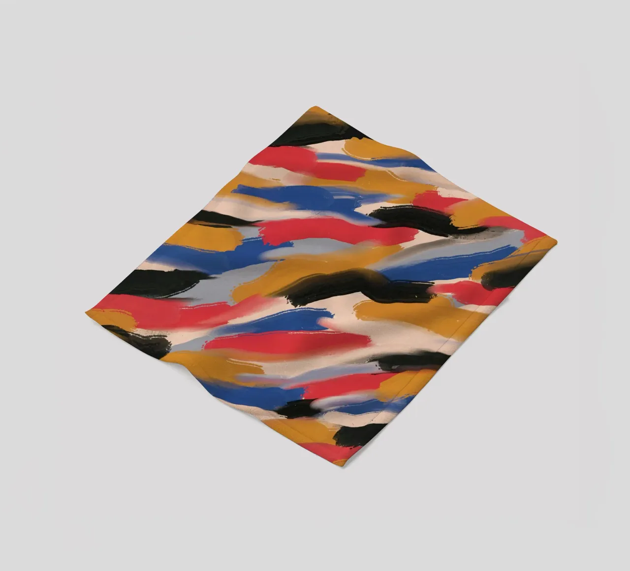Diagonal brushstrokes pattern fleece blanket by Little Dean