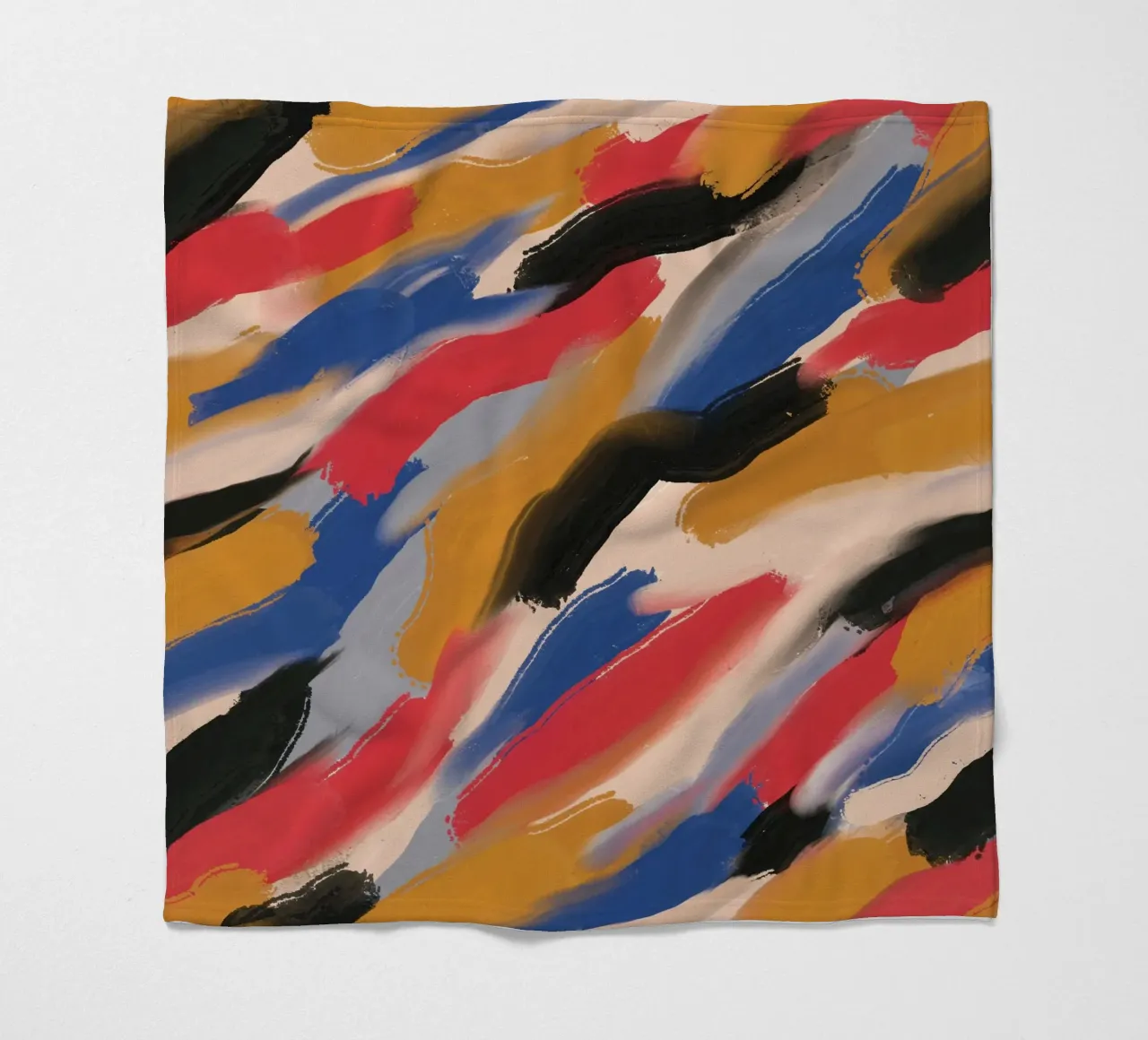 Diagonal brushstrokes pattern fleece blanket by Little Dean
