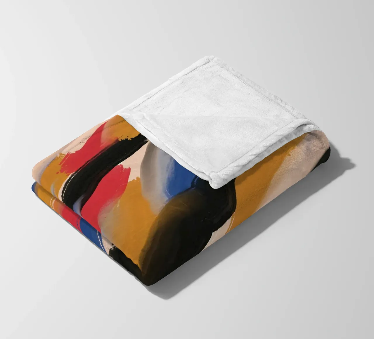 Diagonal brushstrokes pattern fleece blanket by Little Dean