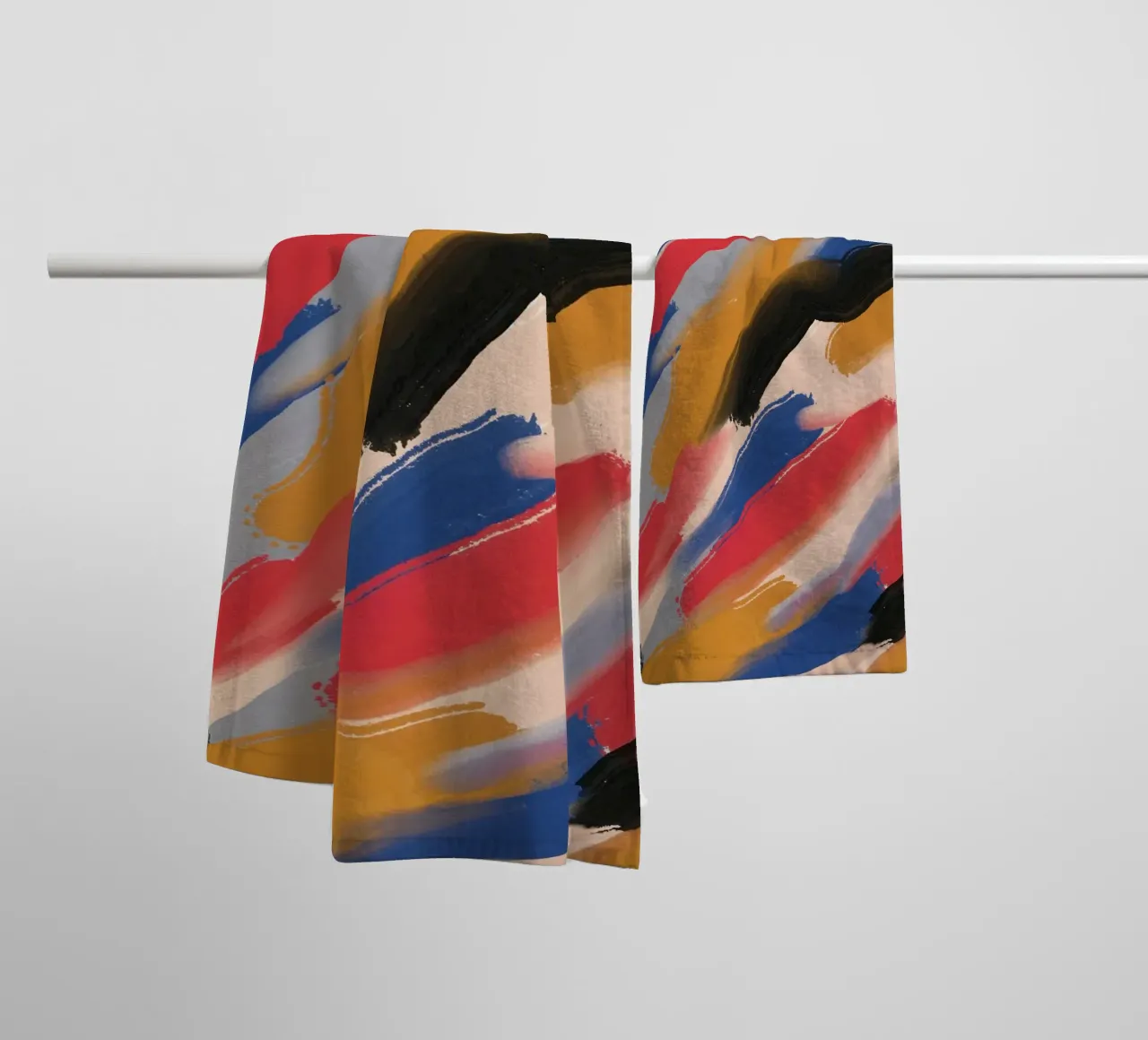 Diagonal brushstrokes pattern towel by Little Dean